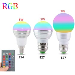 LED-RGB-Zauberbirne – 16 wechselnde Farben – mit IR-Fernbedienung – E27 – 5 W – 7 W